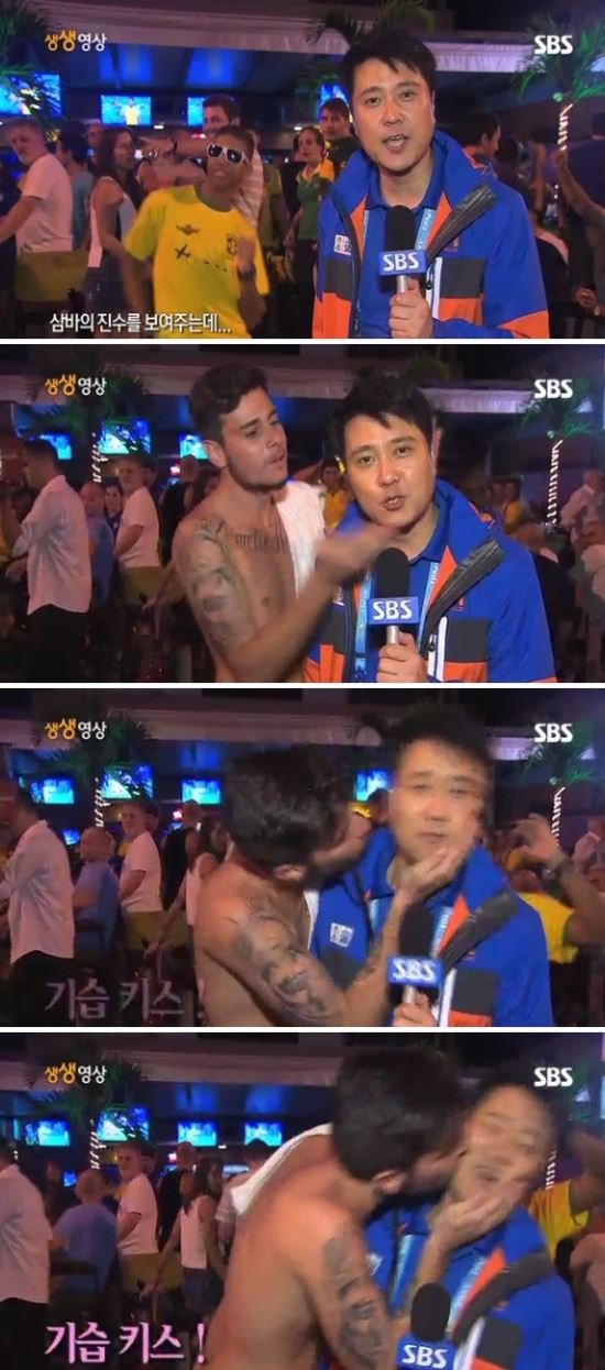 브라질서 방송 중 기습키스 당한 리포터.jpg | 인스티즈