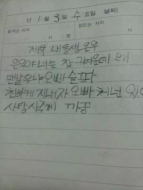 9살 오빠의 일기 | 인스티즈