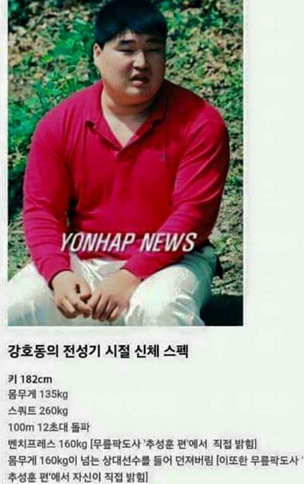 강호동의 전성기 시절 신체 스펙 | 인스티즈
