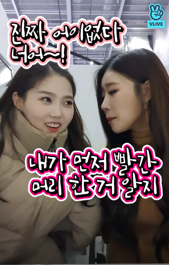 오마이걸 효정 : 야 이미주 너 왜 자꾸 내 머리 따라하니?? .jpg | 인스티즈