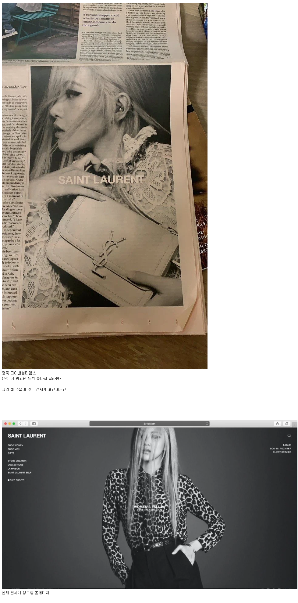 현재 전세계 도배중인 생로랑의 얼굴 블랙핑크 로제....jpg | 인스티즈