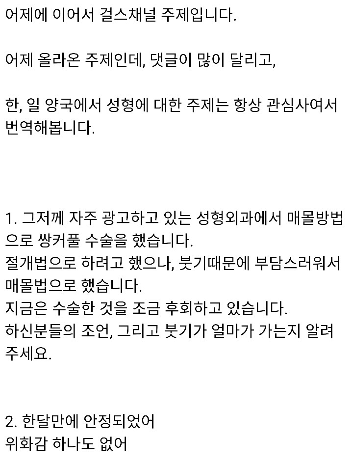 일본여자들의 성형 얘기 (구구절절 한국...) | 인스티즈