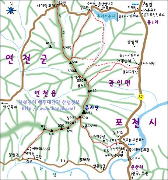 들머리 지장봉 정상 이미지